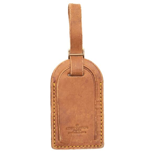 Authentic Louis Vuitton Vachetta Leather Luggage Name Tag Q - Picture 1 of 7